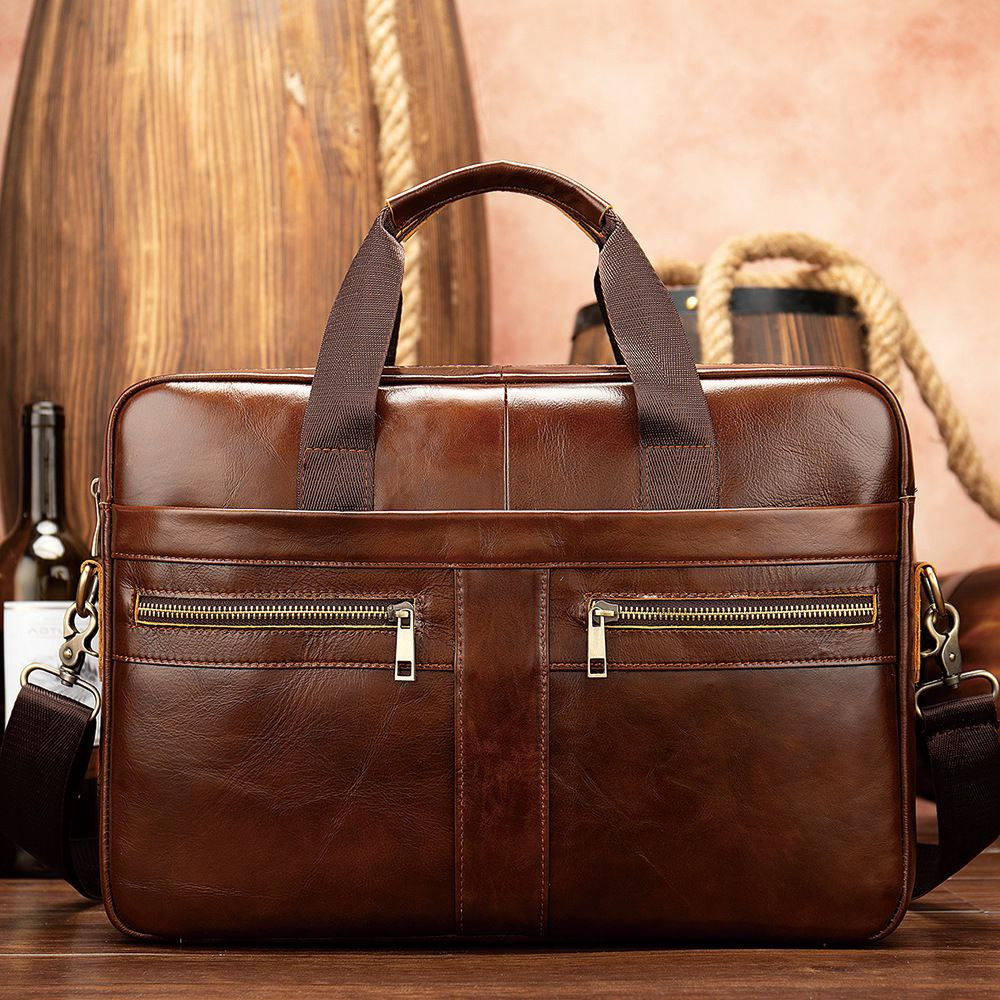 Sac en cuir pour homme d'affaires - Sac pour ordinateur portable - Sacoche de pc laptop