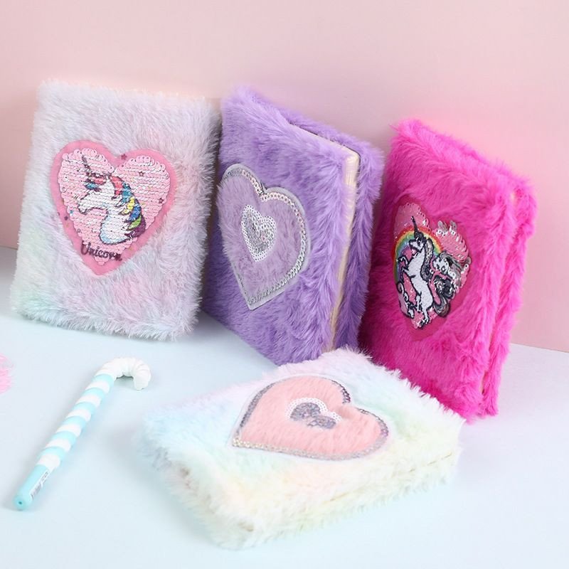 Licorne nouveau cahier en peluche petit dessin animé en peluche manuel Ins fille mignon Mini bloc-notes