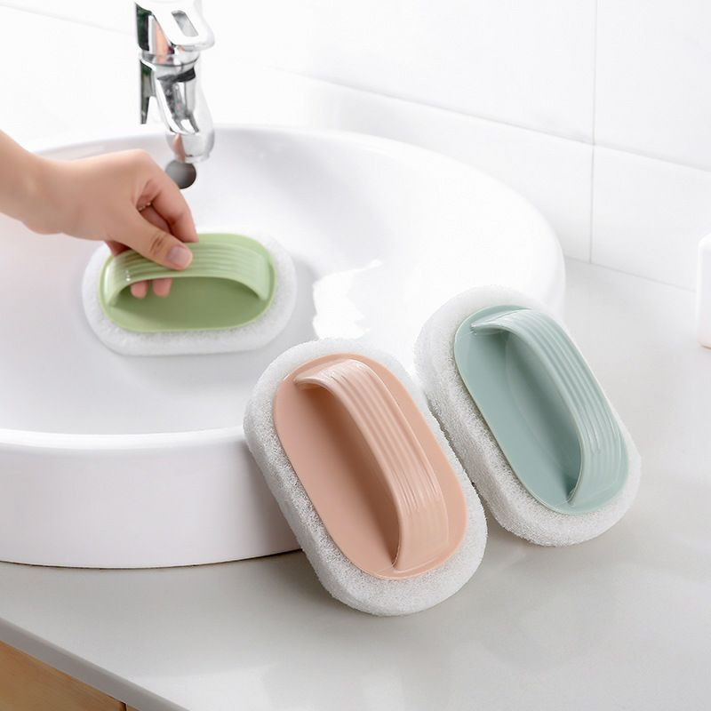 Brosse de nettoyage de manche à rayures ordinaire Brosse de vaisselle du lavage à vaisselle, Brosse éponge